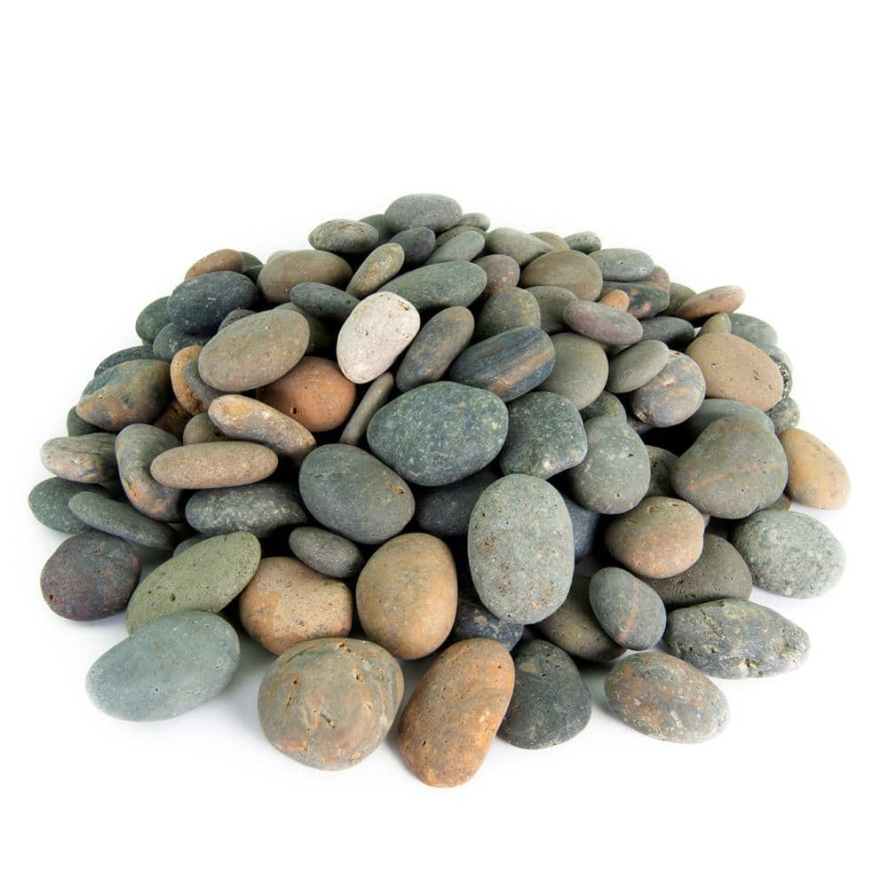 .25 cu. ft. 2 in. to 3 in. Mixed Mexican Beach Pebbles Smooth Round Rock for Gardens, Landscapes and Ponds - Hercitys