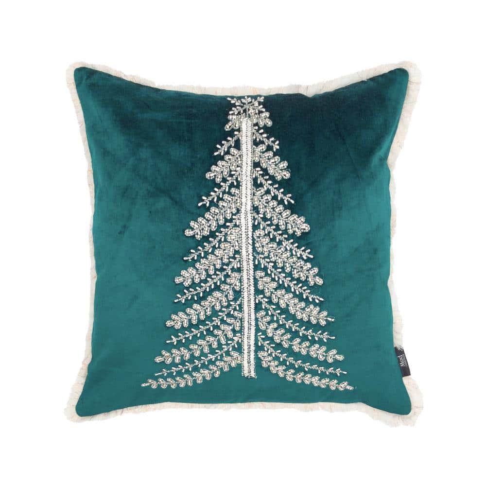 20 in. x 20 in. Christmas Tree Pillow, Green - Hercitys