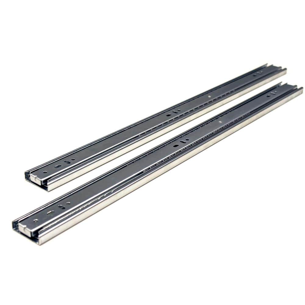 24 in. Full Extension Side Mount Ball Bearing Drawer Slide with Installation Screws 10-Pairs (20 Pieces) - Hercitys