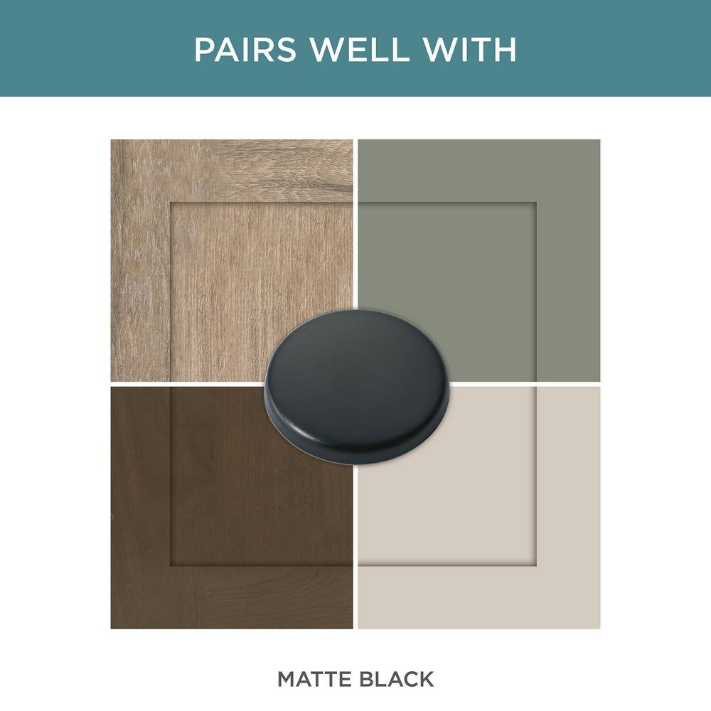 (96-Pack) Garrett 1-1/4 in. (32 mm) Classic Matte Black Round Cabinet Knobs - Hercitys