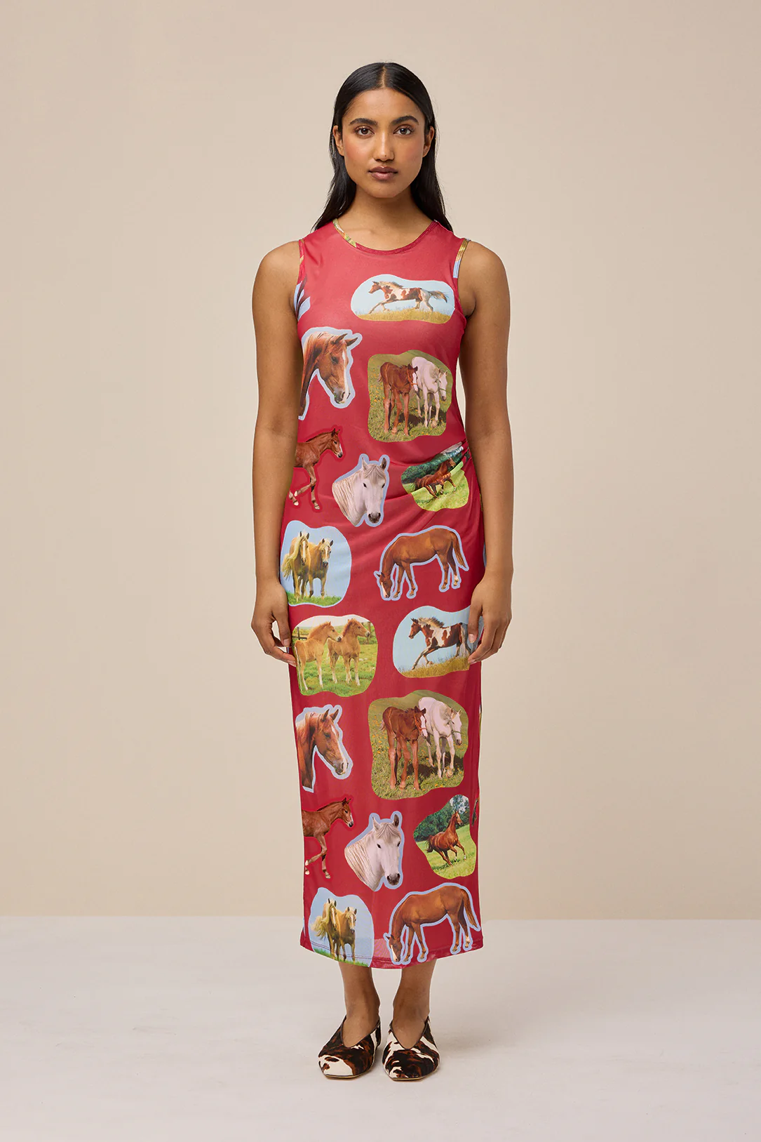 LILY MESH DRESS - HORSE GIRL RED - Hercitys