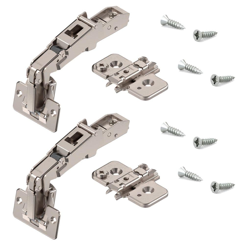 (2-Pack) Clip Top Series 35 mm Spring Closing Full Overlay for Frameless Cabinet Bi-Folding Hinge - Hercitys