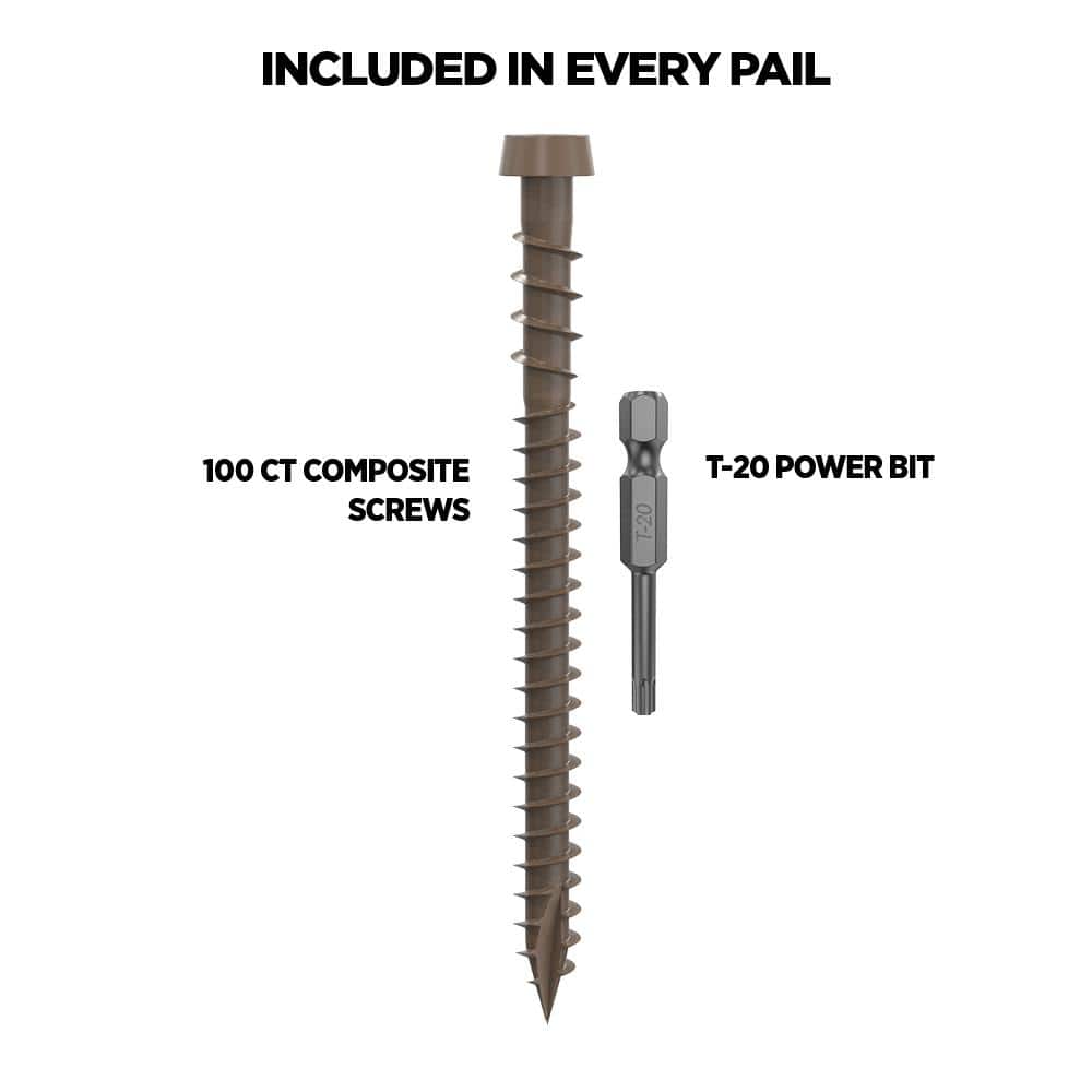 #10 2-1/2 in. Winchester Star Drive Trim-Head Composite Deck Screw (100-Count) - Hercitys