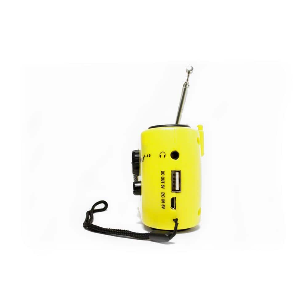 “The Element” Dynamo Powered Solar Radio and Flashlight with NOAA, Yellow - Hercitys