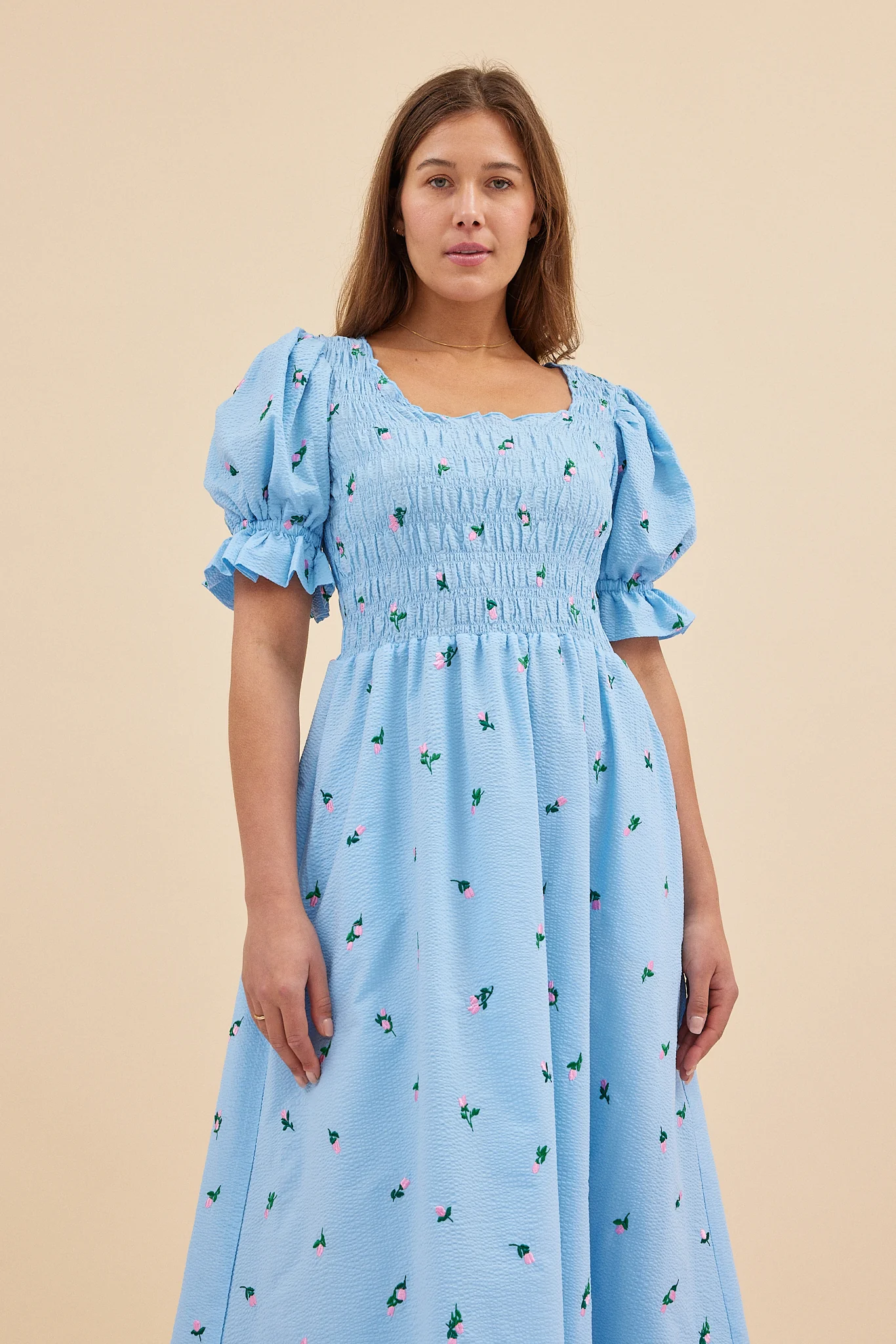 DAPHNE DRESS - BLUE ROSES - Hercitys