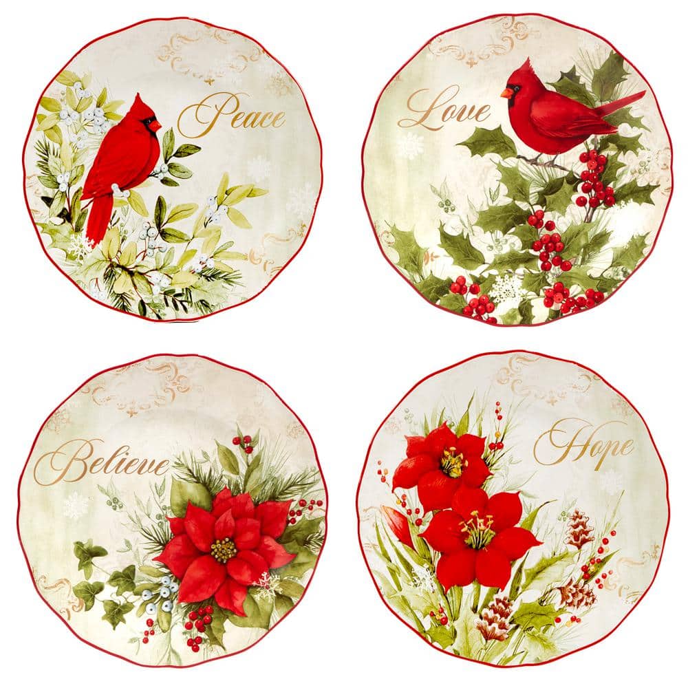 Winter’s Medley Multi-Colored Dessert Plates Set of 4 - Hercitys
