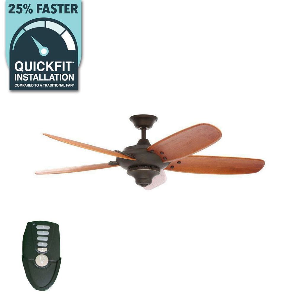 Altura 56 in. Indoor Oil-Rubbed Bronze Ceiling Fan with Downrod, Remote and Reversible Motor; Light Kit Adaptable - Hercitys