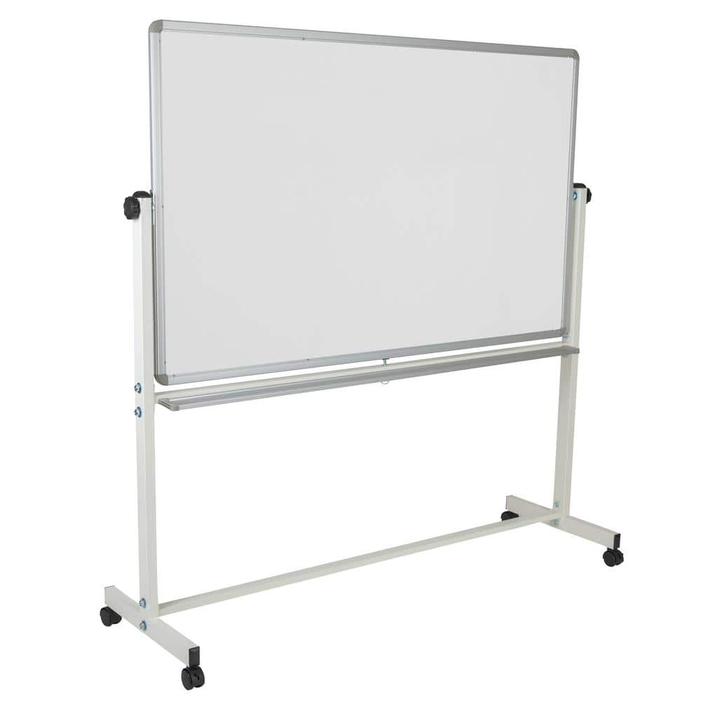 Hercules Series 64.25 in. W x 20 in. D x 64.75 in. H Mobile Reversible White Cork Board Desk Accessory - Hercitys