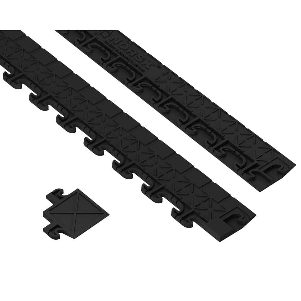 Hidden Black 18 in. W x 18 in. L PVC Interlocking Tile Trim Kit - Hercitys
