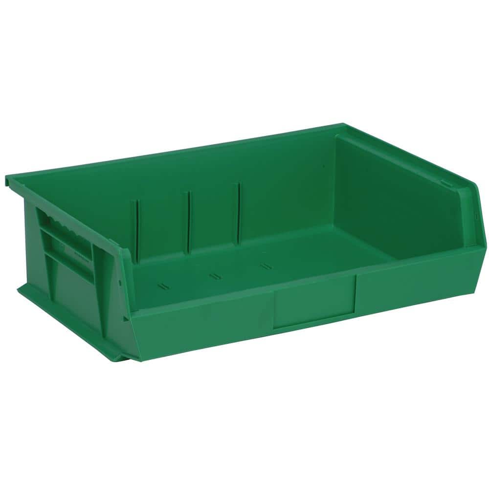 Ultra Series 7.77 qt. Stack and Hang Bin in Green (6-Pack) - Hercitys