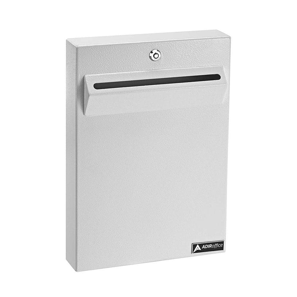 White Large Wall Mounted Weatherproof Steel Secure Drop Box - Hercitys