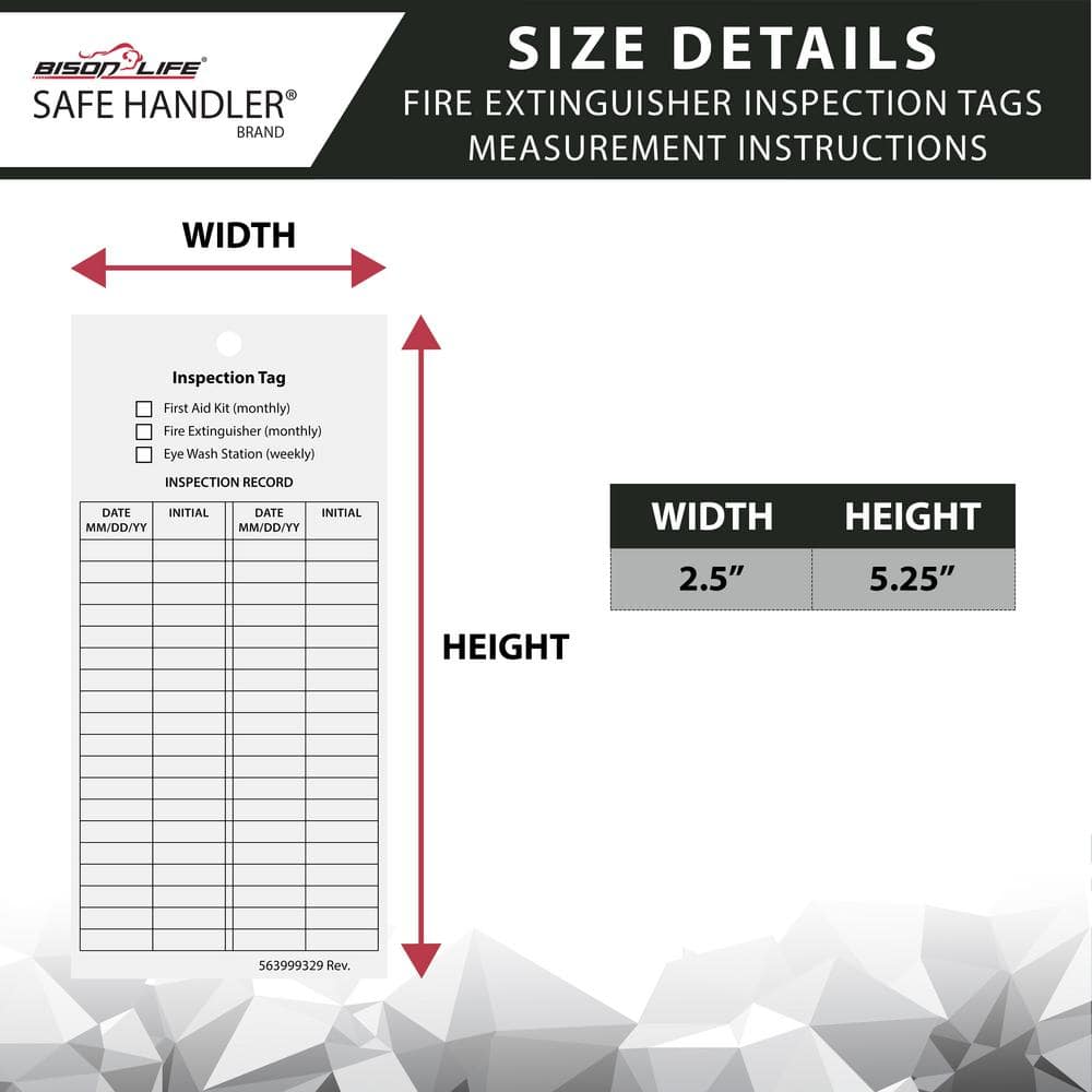 White/Black, Fire Extinguisher/Monthly Inspection Tags, (Pack of 300) - Hercitys