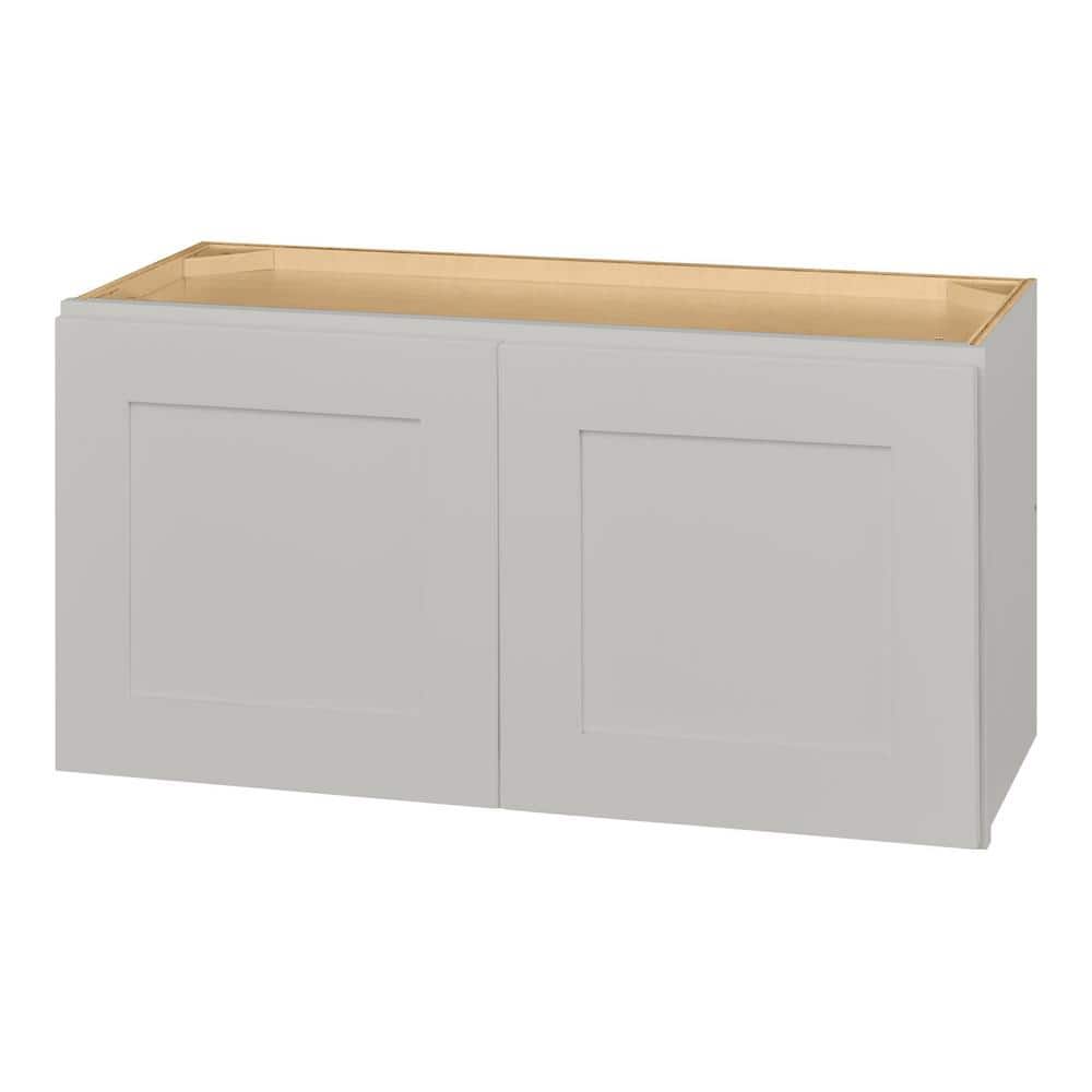 Avondale 30 in. W x 12 in. D x 15 in. H Ready to Assemble Plywood Shaker Wall Bridge Kitchen Cabinet in Dove Gray - Hercitys