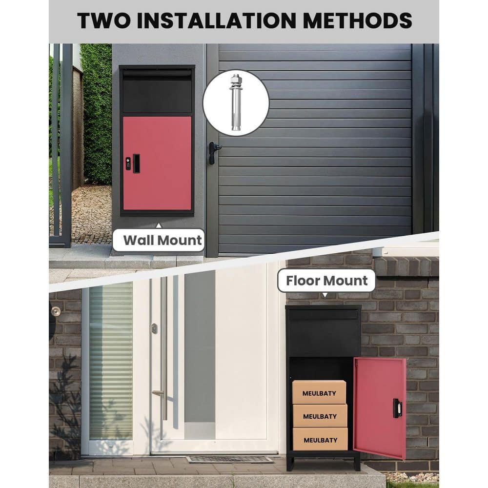 Package Delivery Boxes for Outside Extra Large Package Safe Box with Keys Galvanized Steel Letterbox for Porch - Hercitys