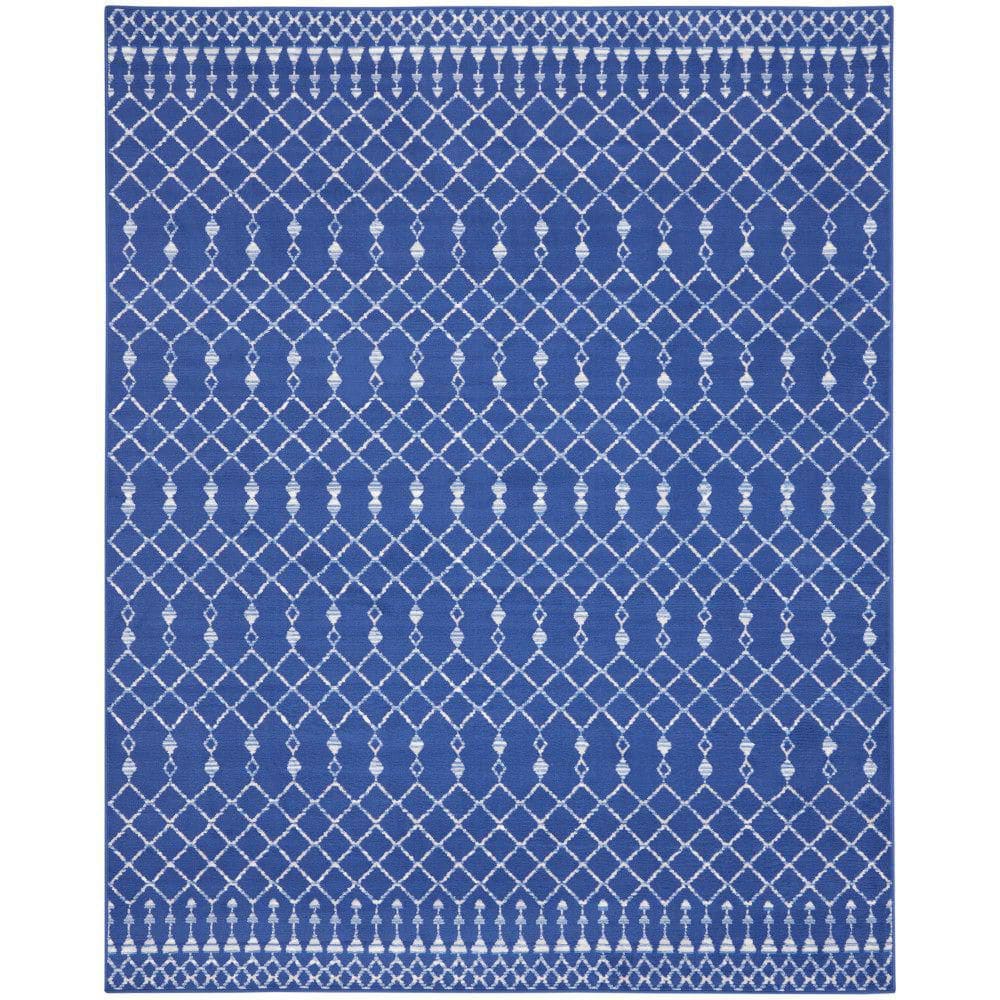 Whimsicle Navy 9 ft. x 12 ft. Tribal Moroccan Contemporary Area Rug - Hercitys