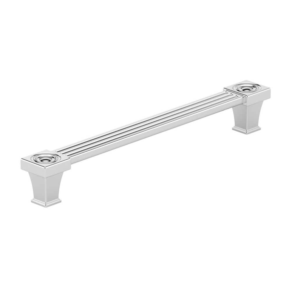 Verona Collection 7-9/16 in. (192 mm) Vintage Chrome Rectangular Cabinet Bar Pull - Hercitys