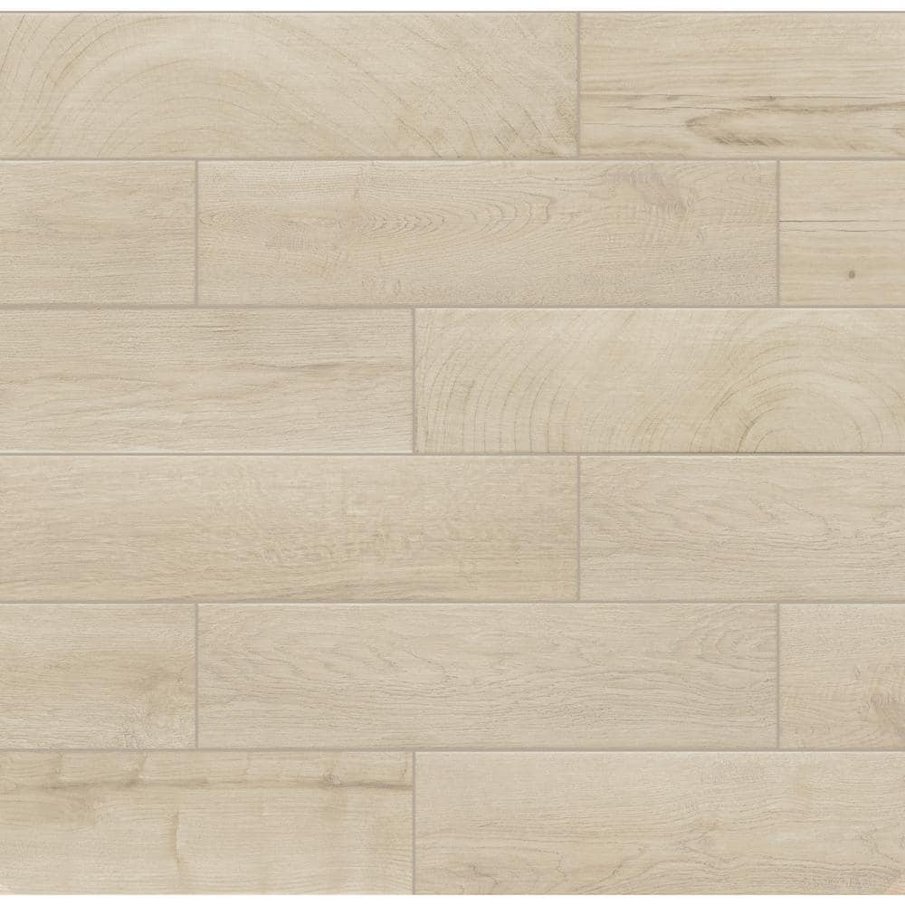 Sycamore Beige 6 in. x 24 in. Porcelain Floor and Wall Tile (14 sq. ft./Case) - Hercitys