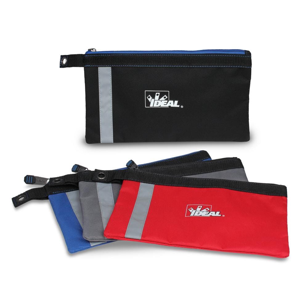 Zipper Bag, Flat Pouch 12.5 in. x 7 in. x 0.5 in. Colors (4-Pack) - Hercitys