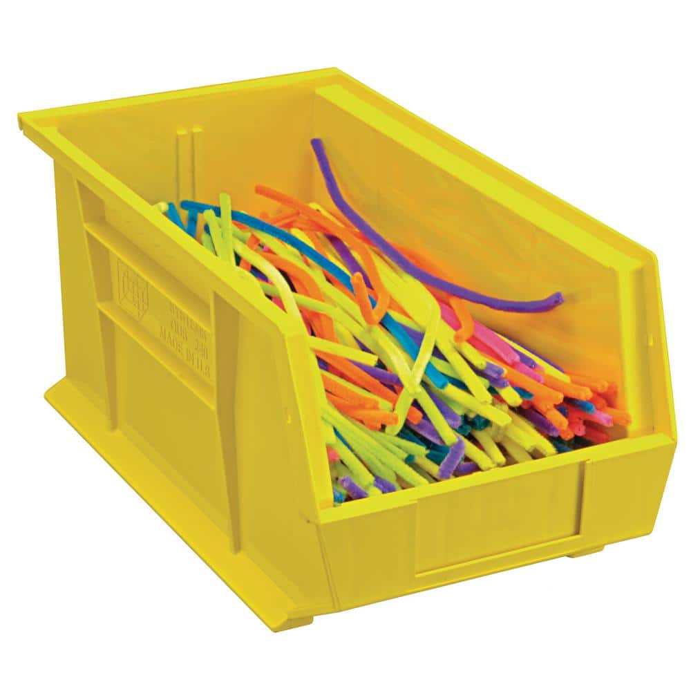 Ultra Series 7.38 qt. Stack and Hang Bin in Yellow (12-Pack) - Hercitys