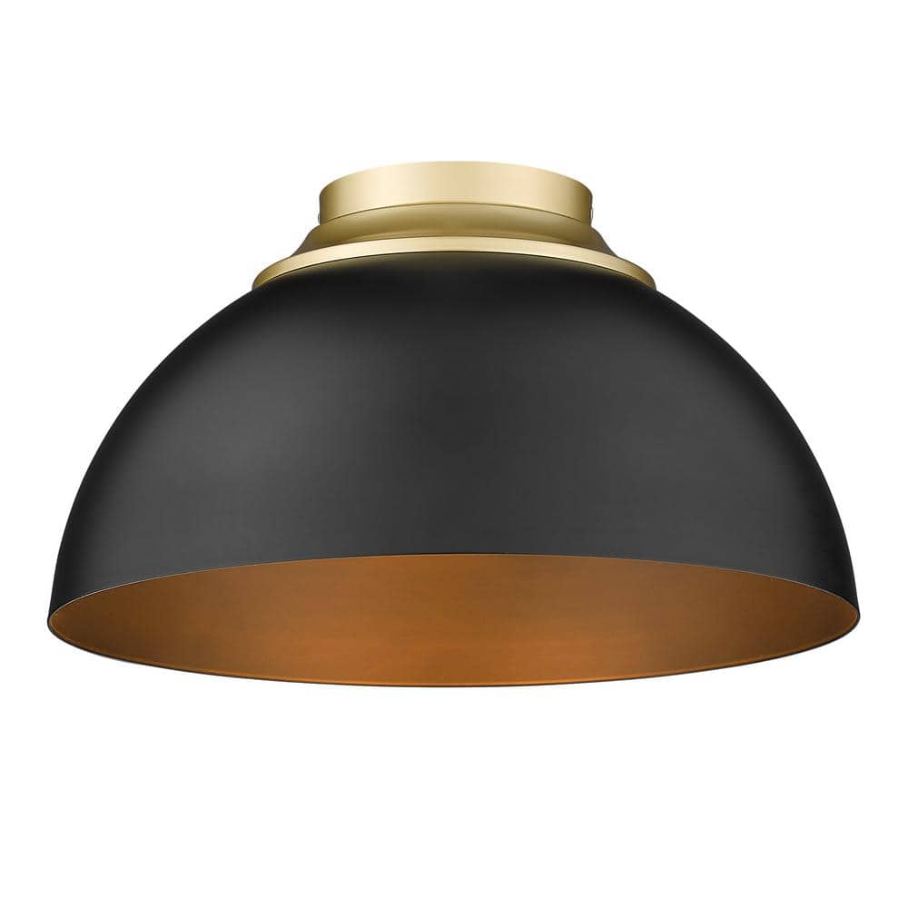 Zoey 13.75 in. 3-Light Matte Black Flush Mount - Hercitys