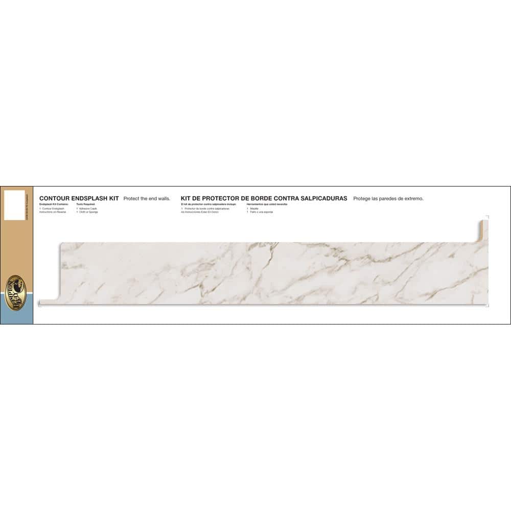 Laminate End splash Kit for Countertop with Integrated Backsplash in Anzio Marble with waterfall edge - Hercitys