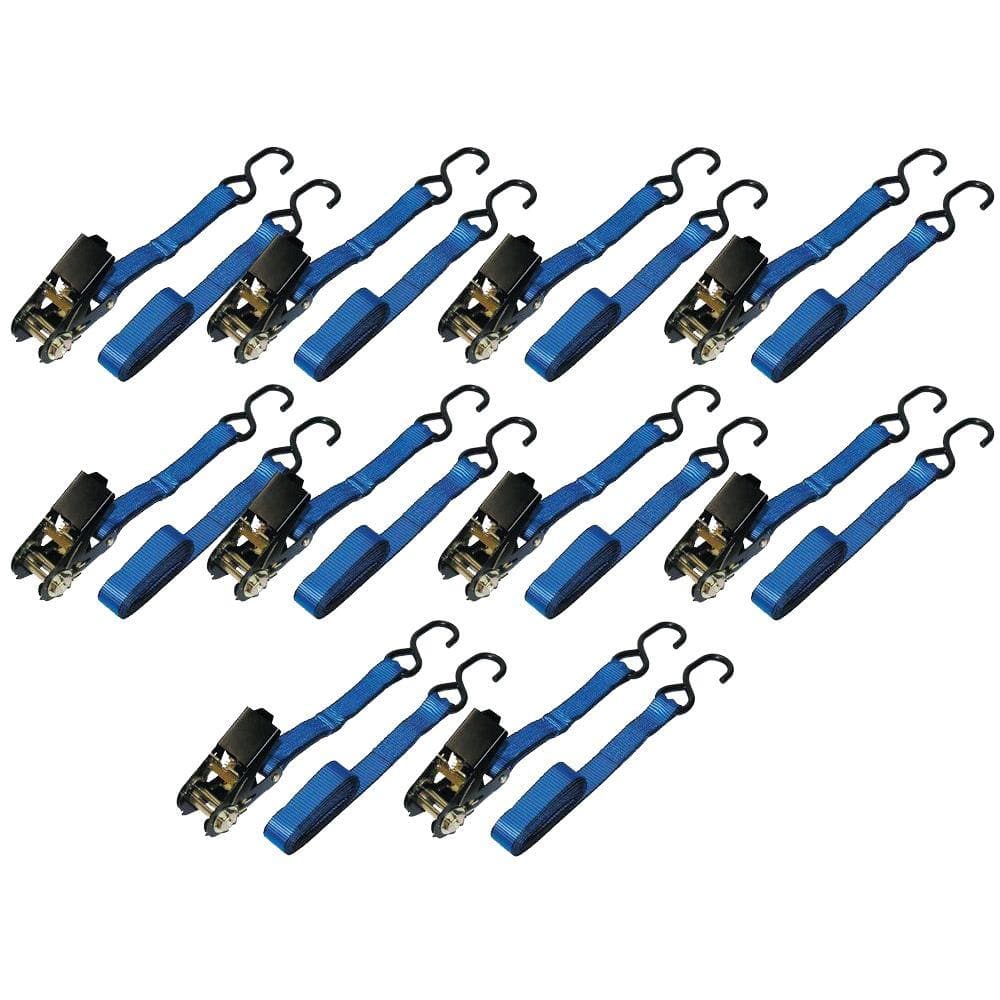 Ready Pack 1 in. x 15 ft. Ratchet Tie Down Strap with 1500 lbs./S-Hook (10 per Box) - Hercitys