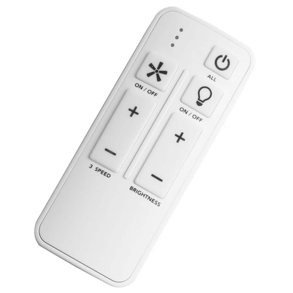 White Universal 3-speed Damp Rated Ceiling Fan Remote Control with Dimmer - Hercitys