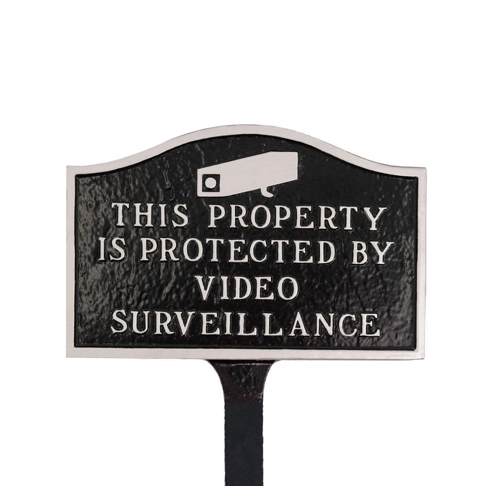 This Property is Small Statement Plaque with Lawn Stake – Black/Silver - Hercitys