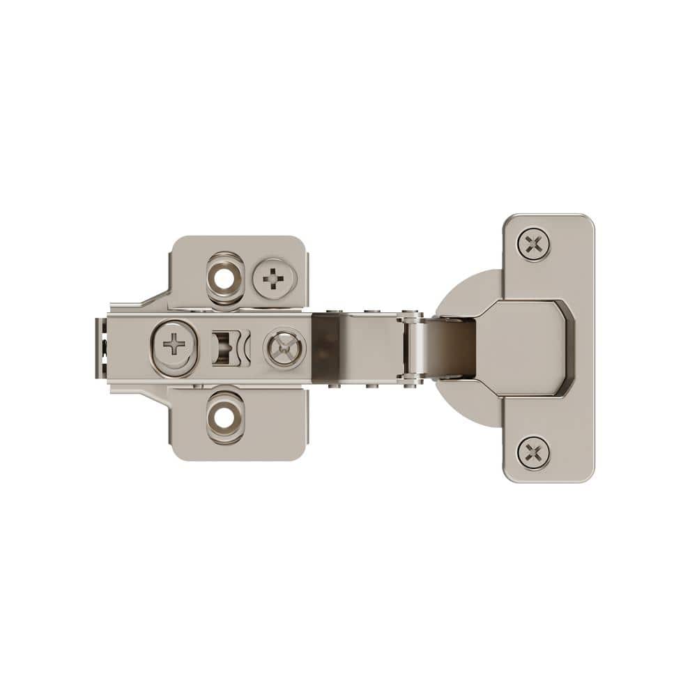 Nickel Full Inset Frameless Self Close Euro Concealed Cabinet Hinges (2-Pack) - Hercitys