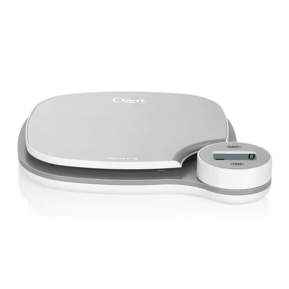 ZK27 LCD Kitchen Food Scale in Stainless Steel, with Battery-Free Kinetic Charging Technology - Hercitys