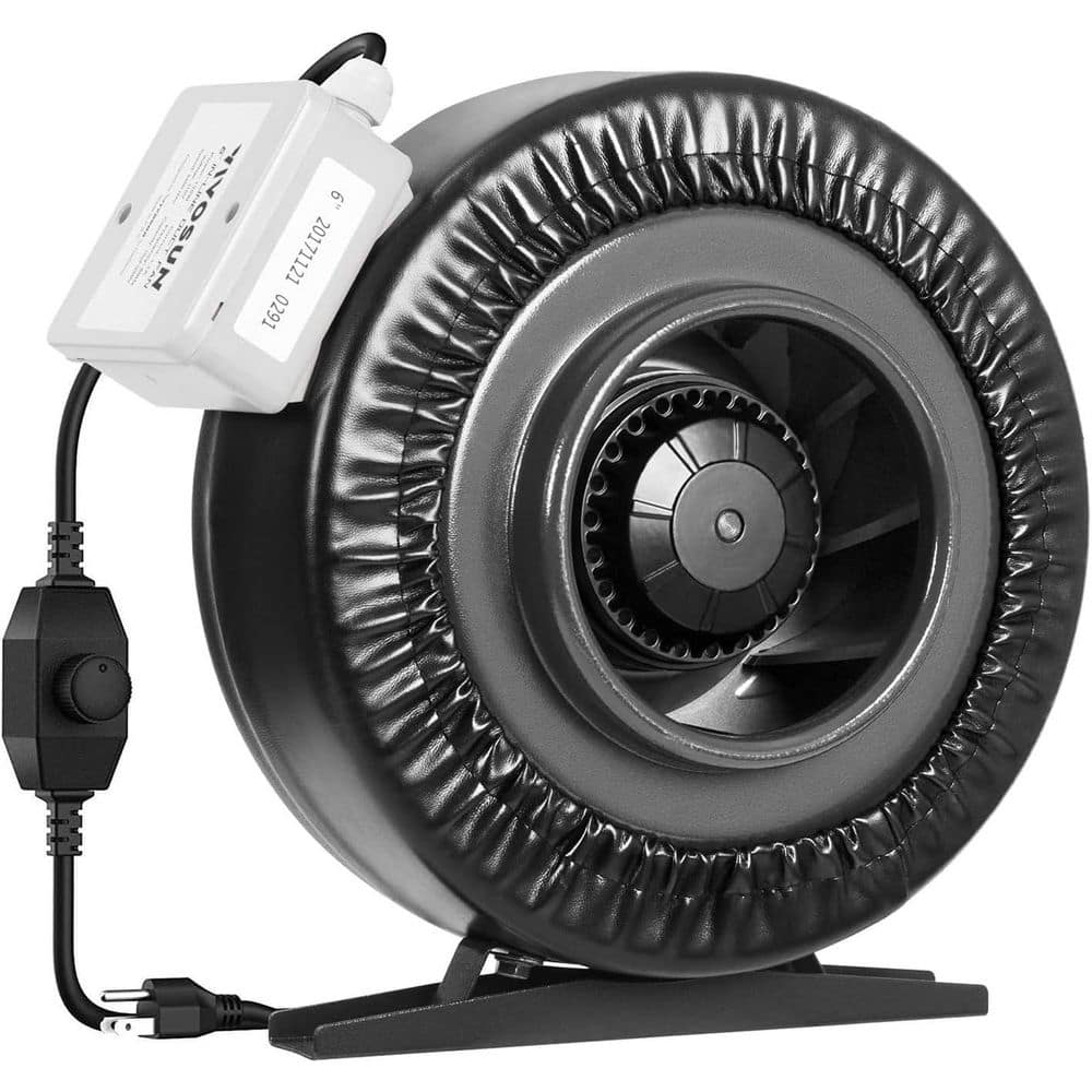 Z6 6 in. 440 CFM Inline Duct Fan with Variable Speed Controller for Grow Tent, Indoor Garden Ventilation - Hercitys