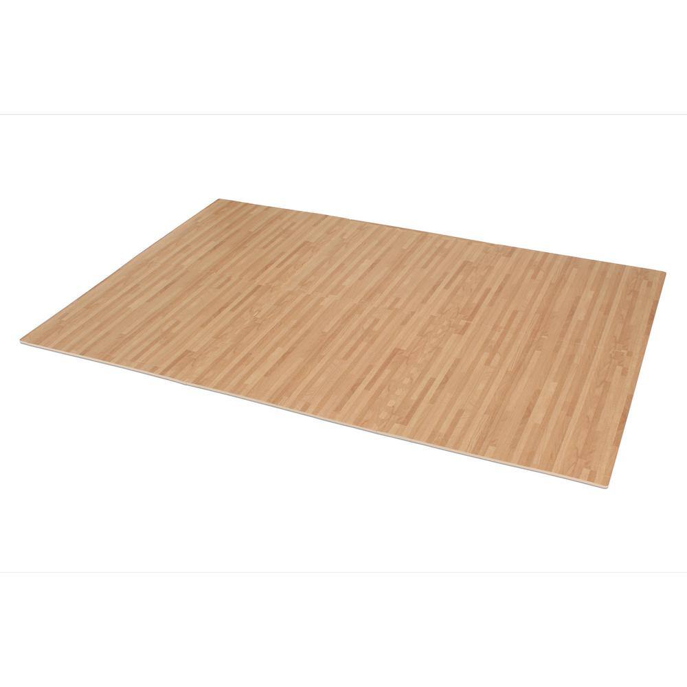 White Oak Printed Wood Grain 24 in. x 24 in. x 3/8 in. Interlocking EVA Foam Flooring Mat (24 sq. ft. / pack) - Hercitys