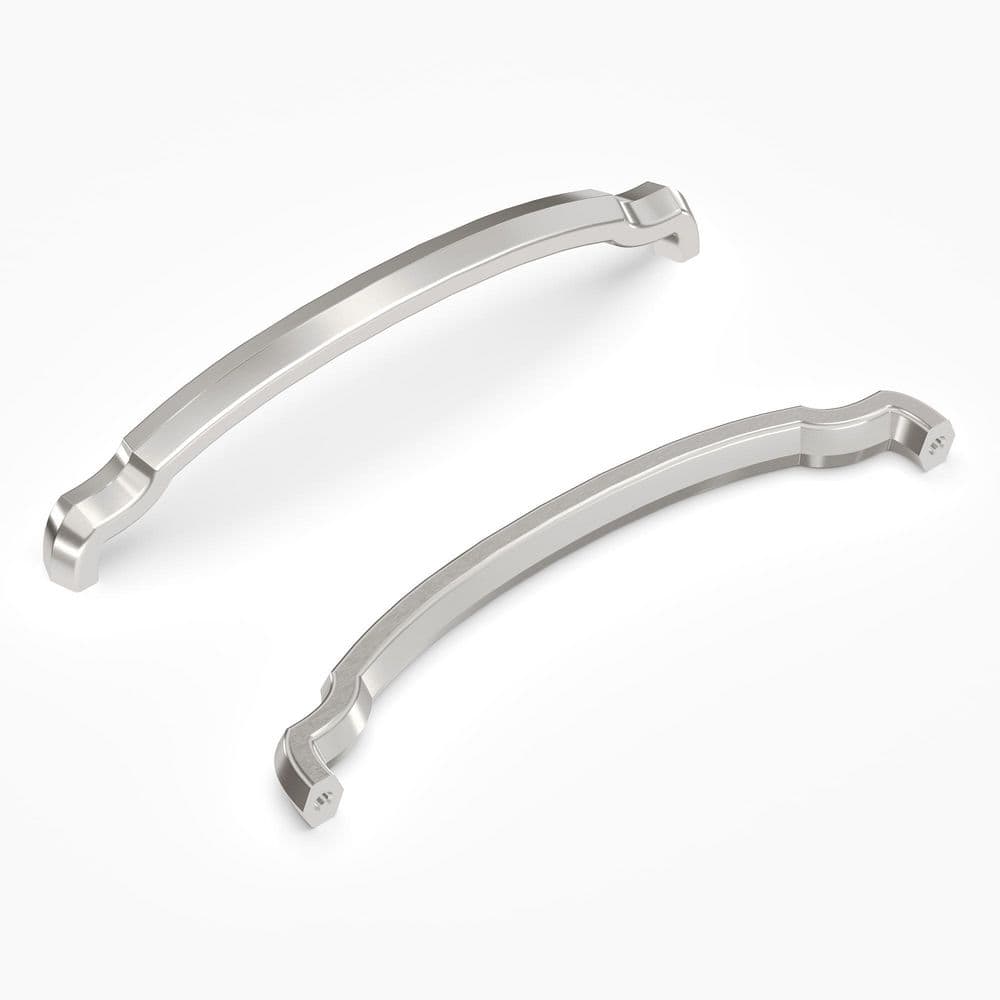 Veranda Collection 6-5/16 in. (160 mm) Center-to-Center Satin Nickel Finish Cabinet Pull (10-Pack) - Hercitys