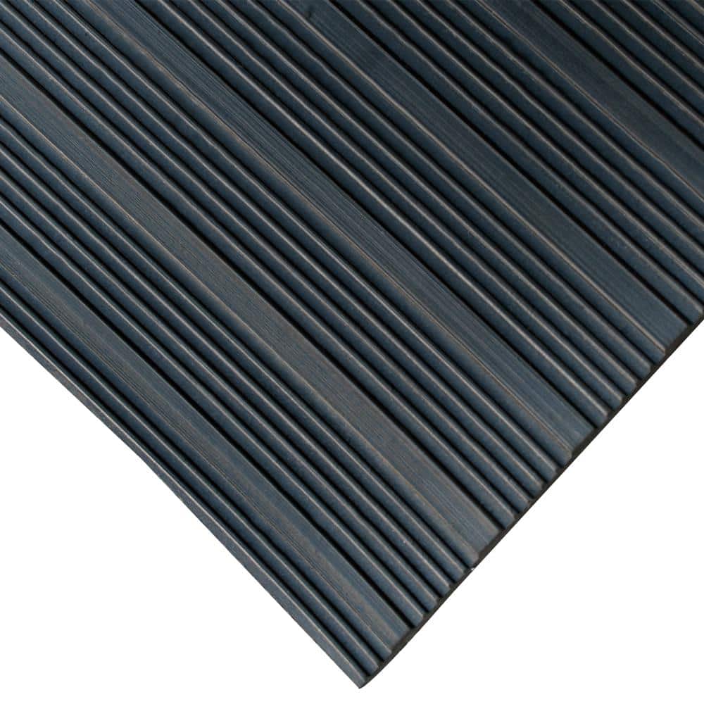 Corrugated Composite Rib 4 ft. x 30 ft. Black Rubber Flooring (120 sq. ft.) - Hercitys