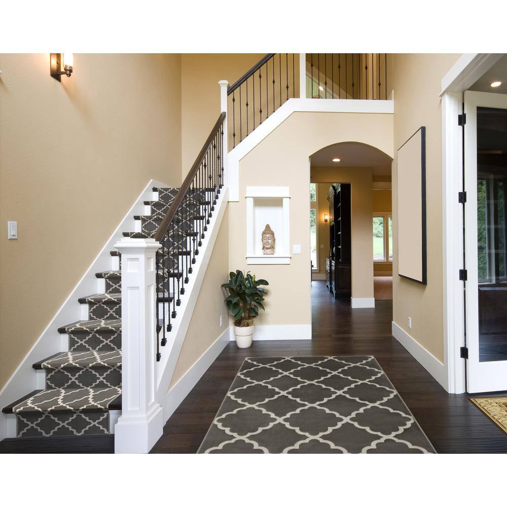 Stratford Lucette Sterling/Birch 26 in. x Your Choice Length Stair Runner Rug - Hercitys