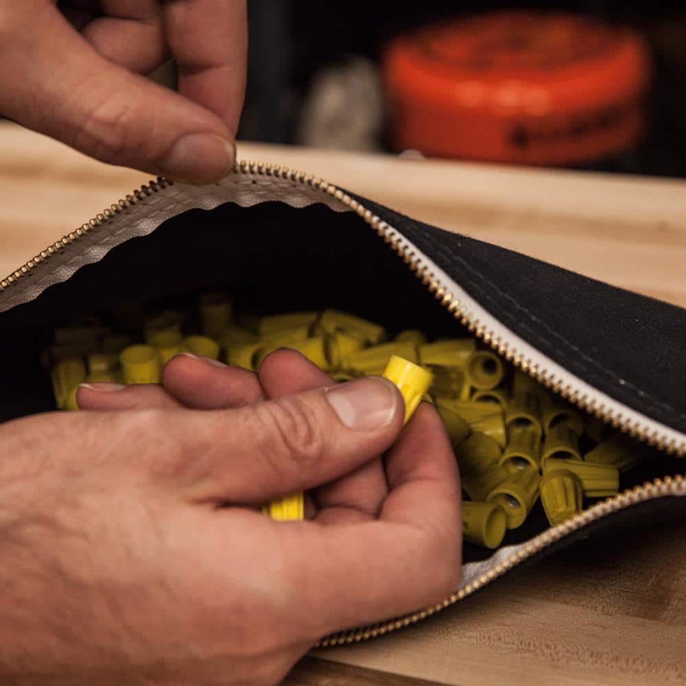 Zipper Bags, Canvas Tool Pouches Brown/Black/Gray/Red, 4-Pack - Hercitys