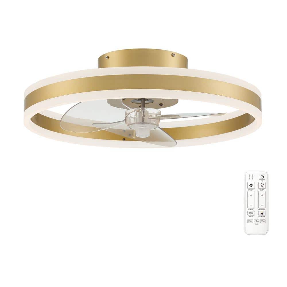 Preen 20 in. Integrated LED CCT Indoor Gold Ceiling Fan - Hercitys