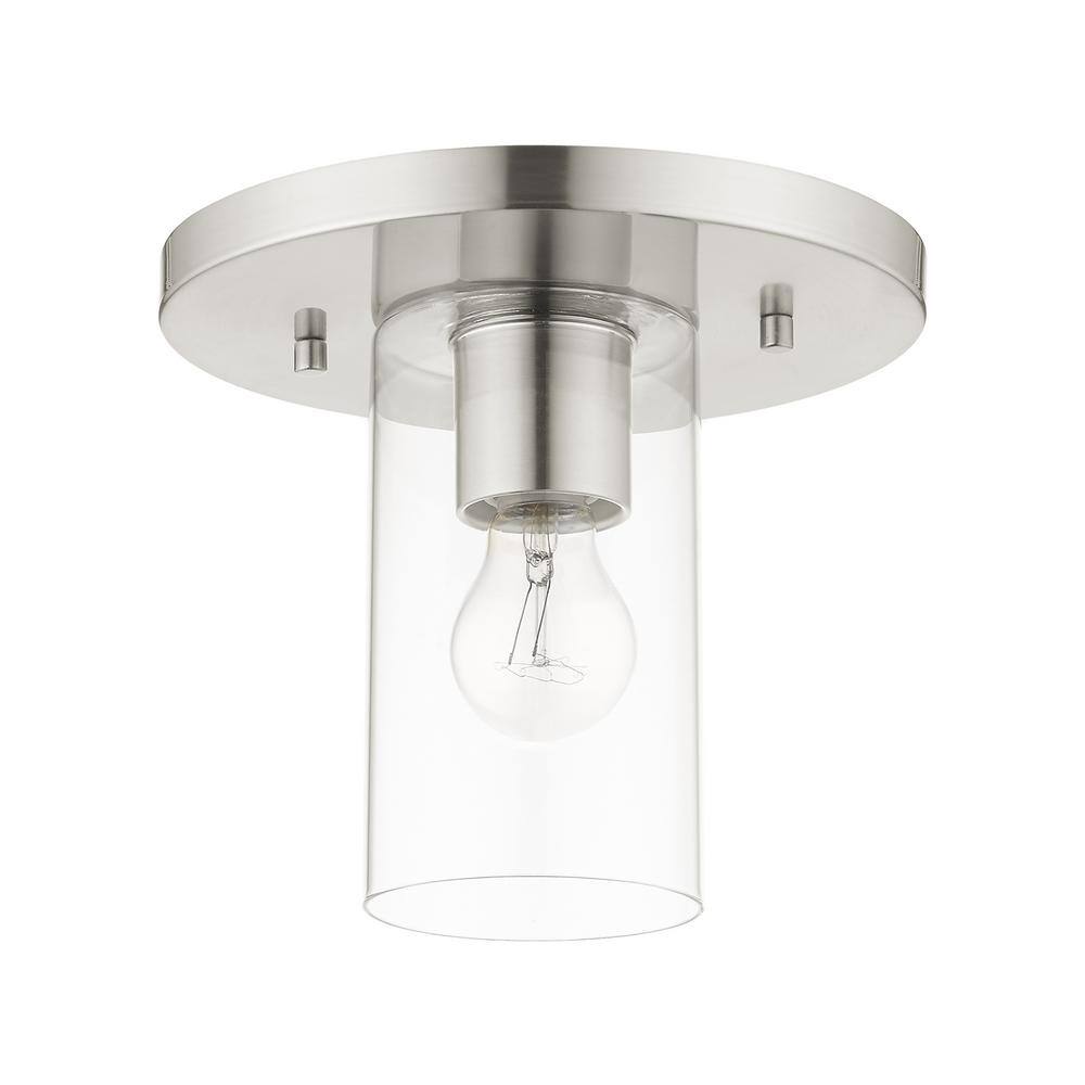 Zurich 1 Light Brushed Nickel Flush Mount - Hercitys