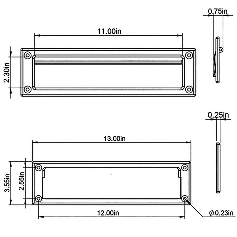 Steel Mail Slot Accessory, Satin Nickel Finish - Hercitys