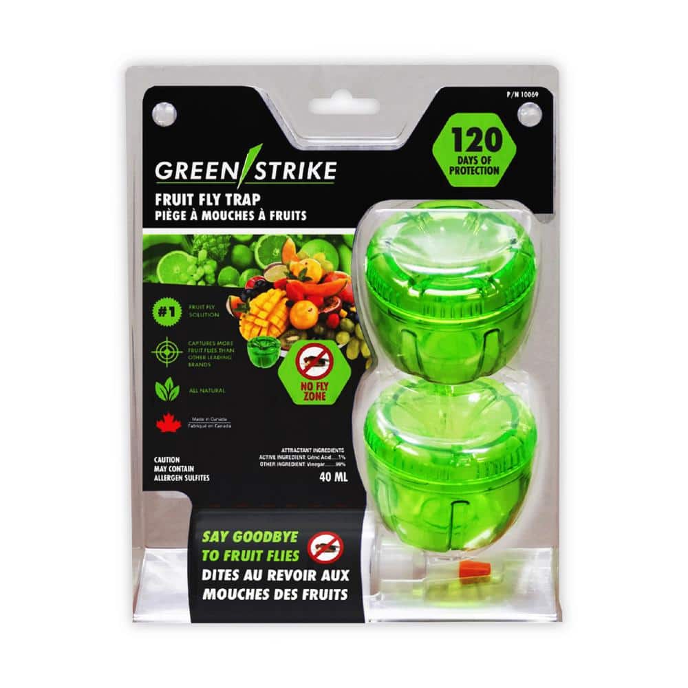 GREENSTRIKE Reusable Fruit Fly Trap 2 Traps/Pack (2-Pack) - Hercitys