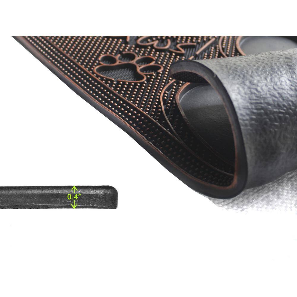 Wipe Your Paws Rubber Copper 30in. x 18in. Door Mat - Hercitys