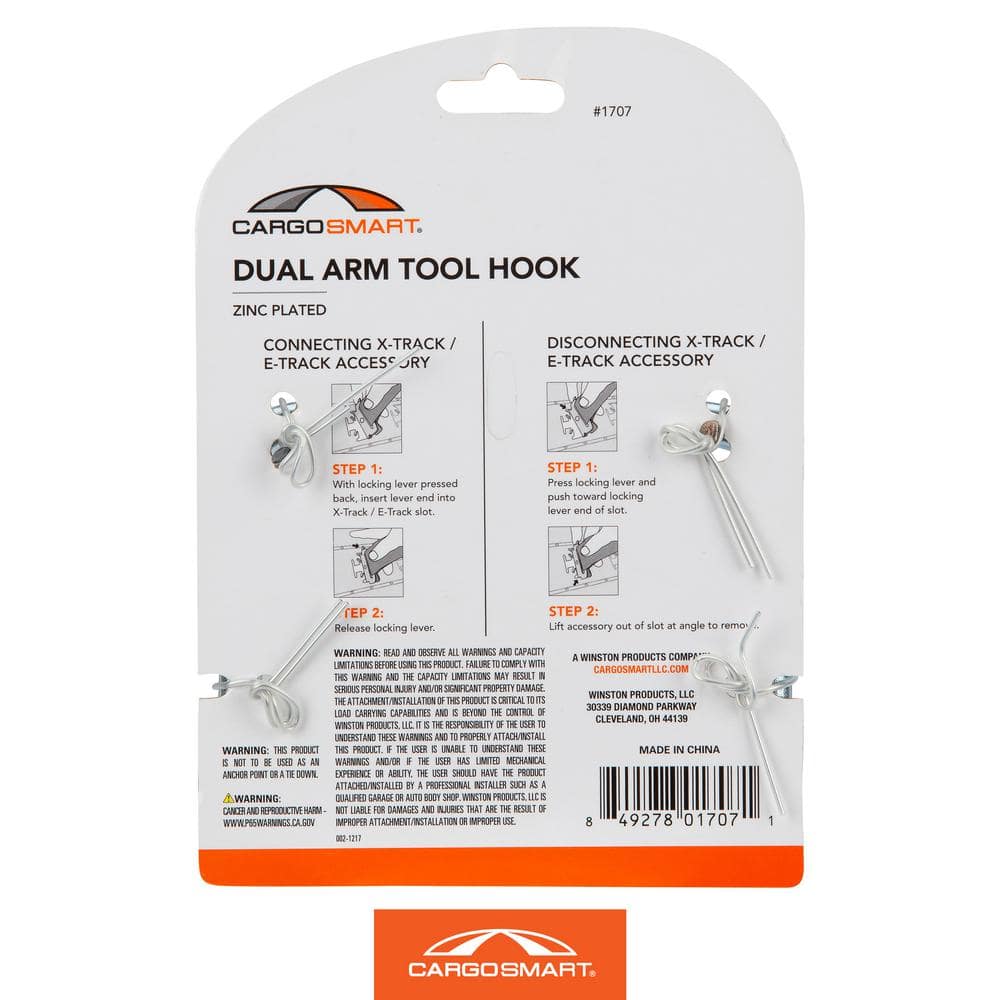 Zinc Plated Dual Arm Tool Hook (1-Pack) - Hercitys