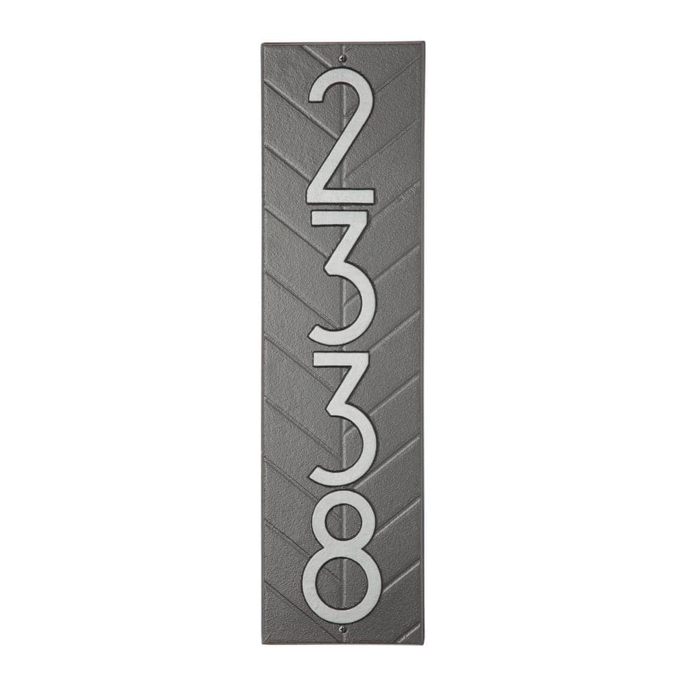 Modern Herringbone Vertical Plaque, Standard Wall 1-Line - Hercitys