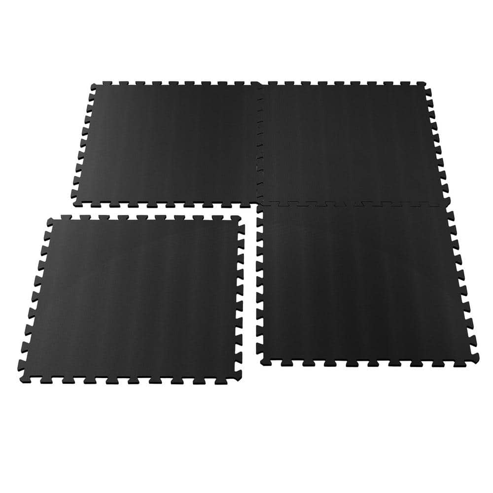 Ultimate Comfort 24 in. x 24 in. Black Foam Garage Flooring (4-Pack) - Hercitys