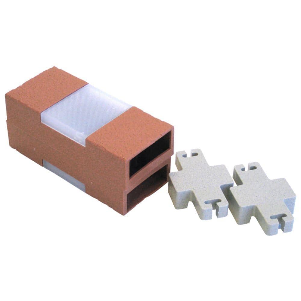 Solar Lighted Bricks with Solar Cubes and 2 Connectors for Let’s Edge It! Plastic Brick Edging (Set of 2) - Hercitys