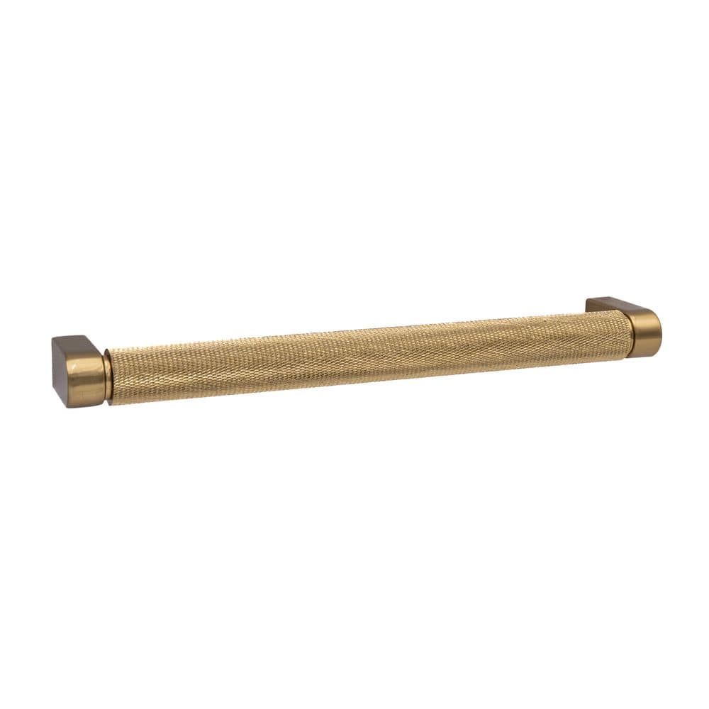 Kent Knurled 7 in. (178 mm) Center-to-Center Industrial Satin Brass Bar Drawer Pull - Hercitys