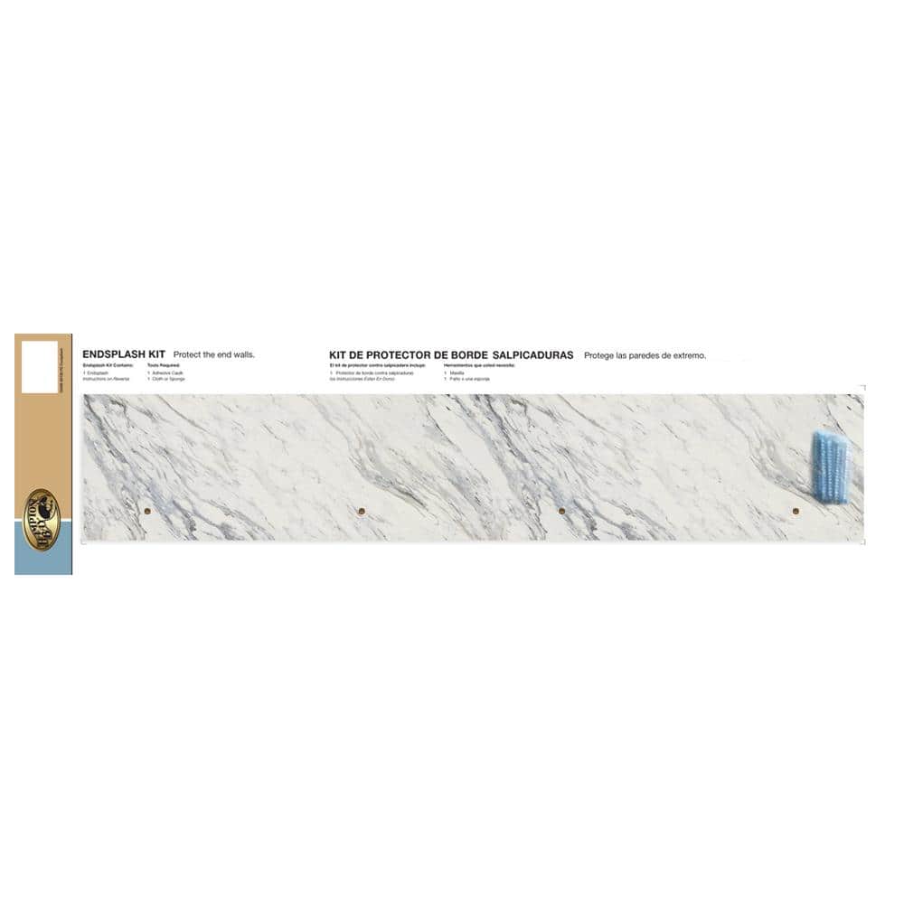 Hampton Bay Calcutta Marble Endsplash Kit for Laminate Countertop with Full-Wrap Ogee Edge and Loose Backsplash - Hercitys