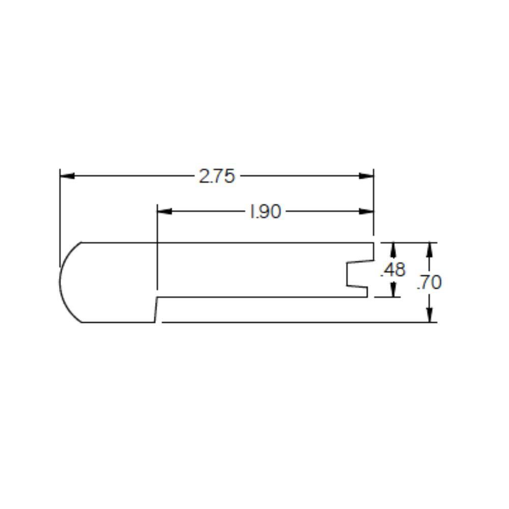Zoe 0.5 in. Thick x 2.78 in. Wide x 78 in. Length Hardwood Stair Nose - Hercitys