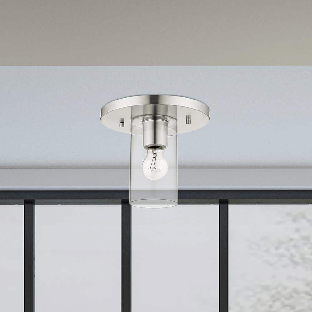 Zurich 1 Light Brushed Nickel Flush Mount - Hercitys