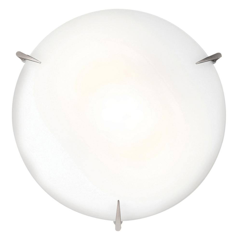 Zenon 2-Light Brushed Steel Flush Mount with Opal Glass Shade - Hercitys